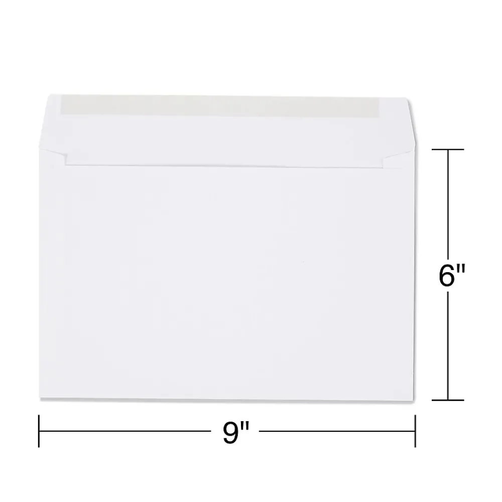 Staples Gummed Booklet Envelopes, 6" x 9", White, 250/Box (472852/19306)