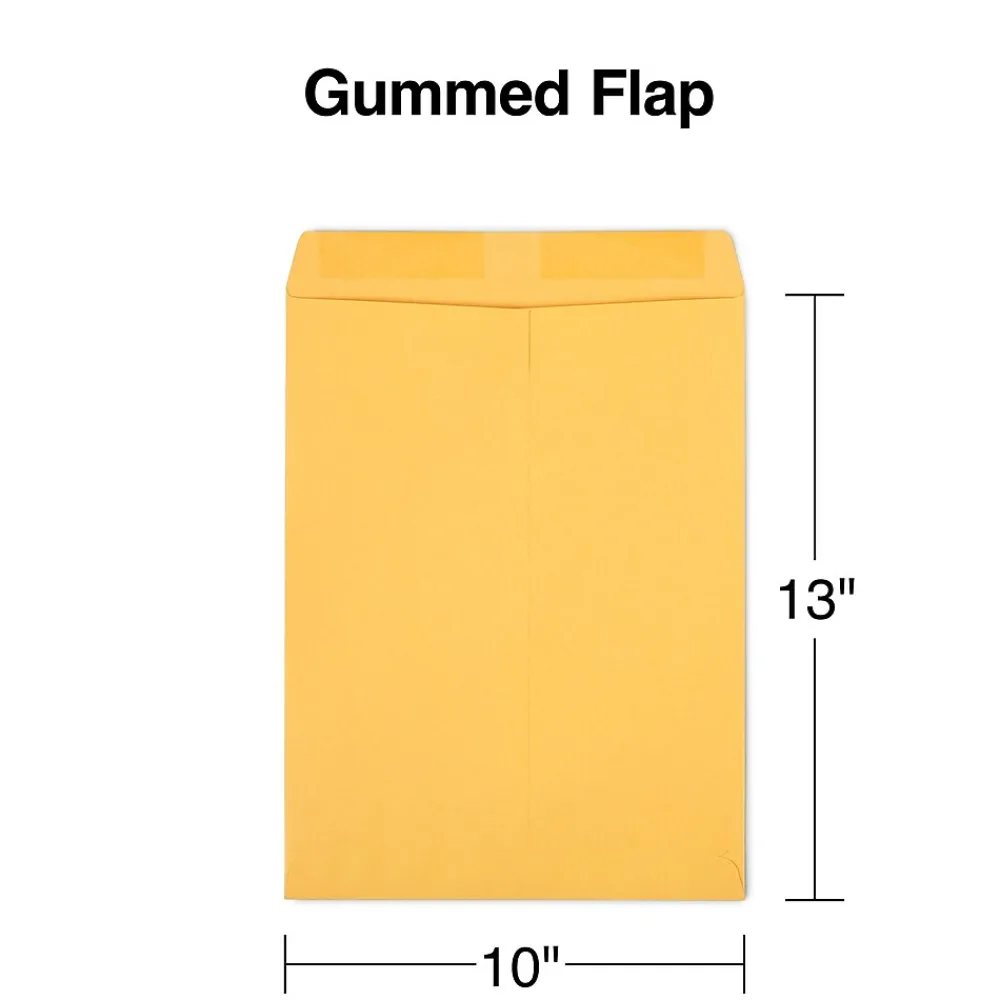 Sale Staples Gummed Kraft Catalog Envelopes, 10"L x 13"H, Brown, 100/Box (SPL534750)