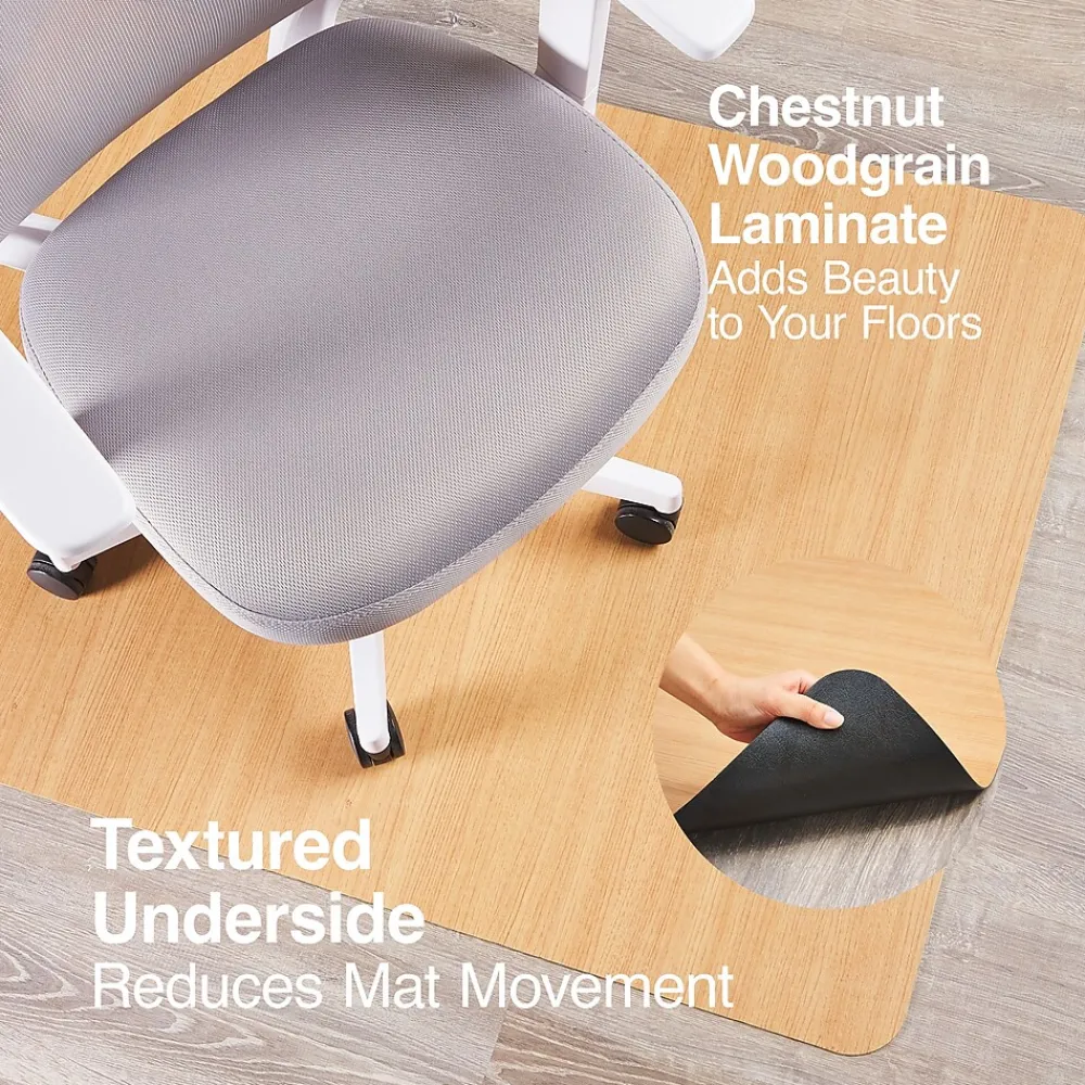 Chair Mats*Staples ® Hard Floor Chair Mat, 36" x 48'', Chestnut (23343)