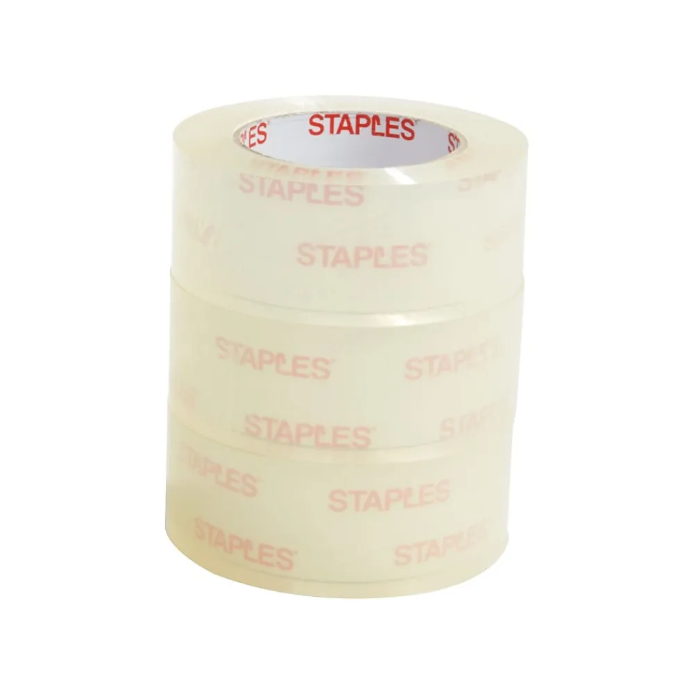 Hot Staples Heavy Duty Packing Tape, 1.88" x 54.6 Yds, Clear, 18/Rolls
