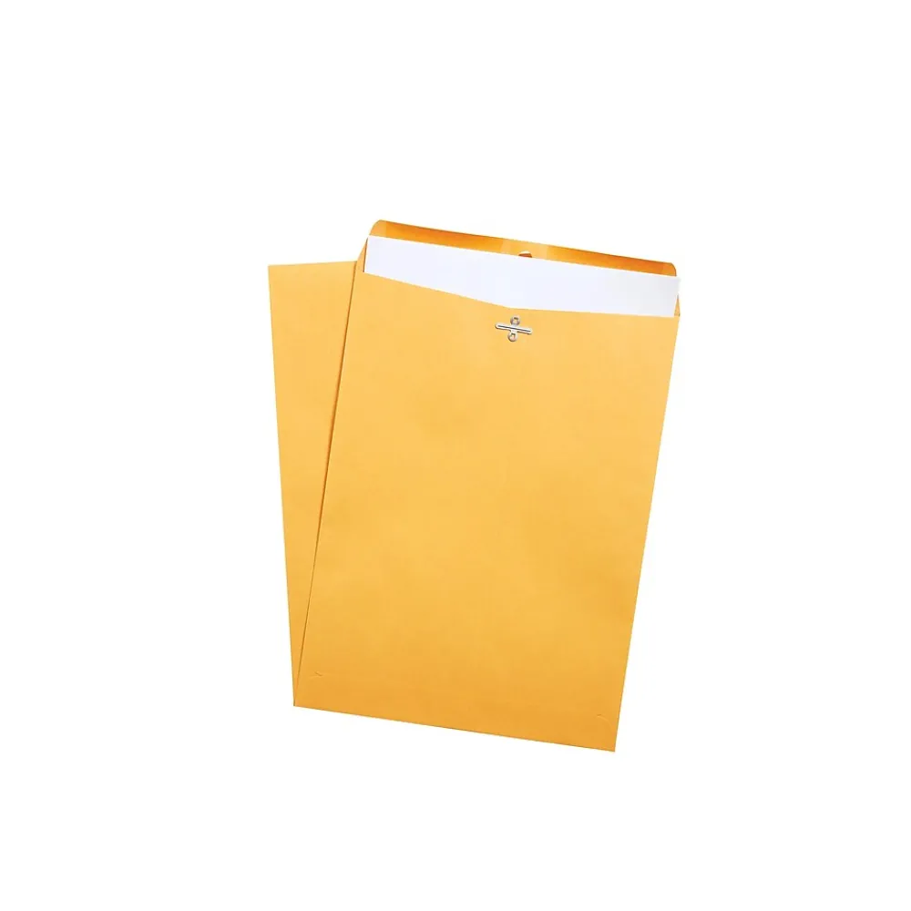 Outlet Staples Kraft Clasp & Moistenable Glue Catalog Envelopes, 9" x 12", Brown, 100/Box (ST187021-CC)
