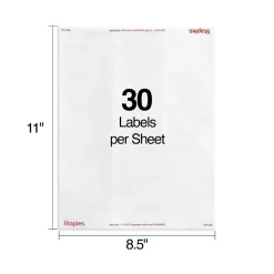 Hot Staples Laser/Inkjet Address Labels Address Labels, 1 X 2 5/8