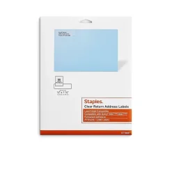 Best Staples Laser/Inkjet Address Labels, 1/2" x 1 3/4", Clear, 80 Labels/Sheet, 25 Sheets/Pack, 2000 Labels/Box (18087/SCNJ090)