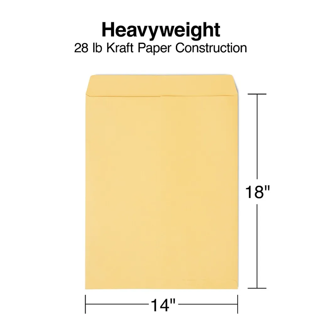 Sale Staples Open End Kraft Catalog Envelopes, 14"L x 18"H, Brown, 25/Pack (SPL195776)