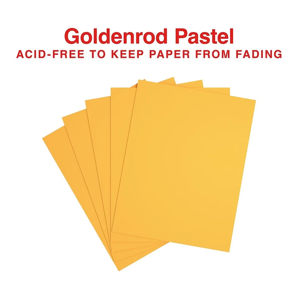 Multipurpose Paper*Staples Pastel 30% Recycled Color Copy Paper, 20 lbs., 8.5" x 11", , 500/Ream (14788) Goldenrod