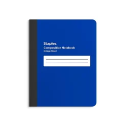 Composition Notebooks|Staples Poly Composition Notebook, 7.5" x 9.75" College Ruled, 80 Sheets, Assorted Colors, 24/Carton (42080CT)