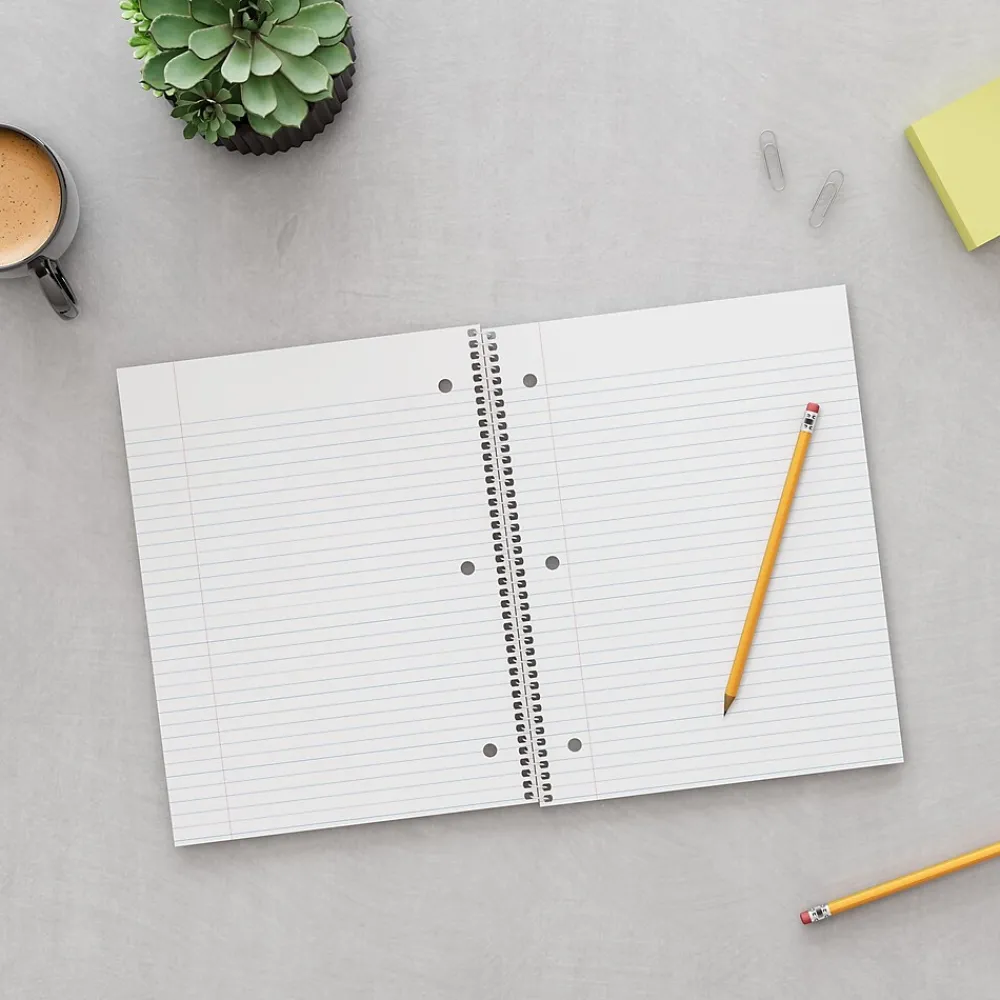 Notebooks|Staples Premium Poly 1-Subject Notebook, 8" x 10.5", Wide Ruled, 100 Sheets, (TR51452) Green