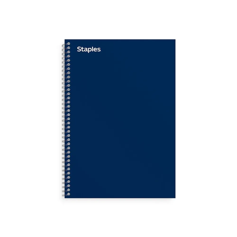Subject Notebooks|Staples Premium 3-Subject Notebook, 5.88" x 9.5", College Ruled, 138 Sheets, Blue (ST58352)