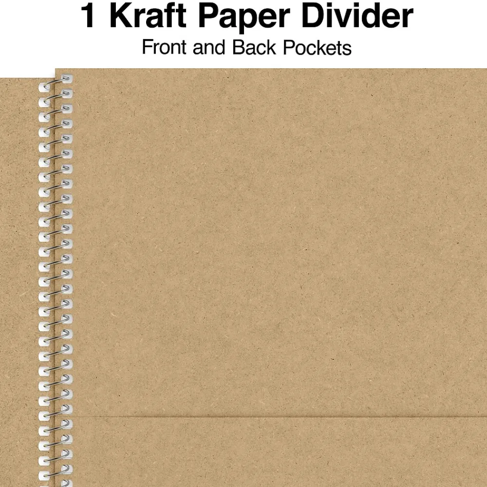 Subject Notebooks|Staples Premium 1-Subject Notebook, 8.5" x 11", College Ruled, 100 Sheets, Brown (TR52121)