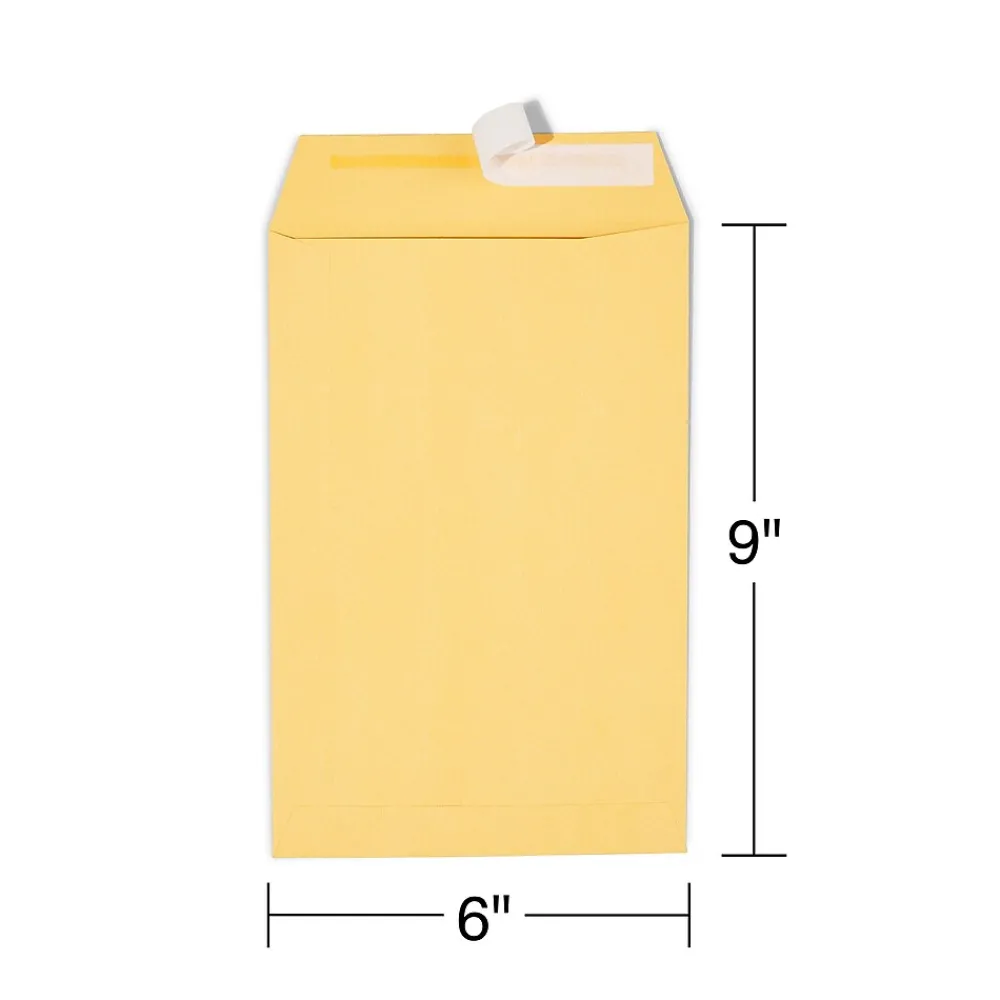 New Staples QuickStrip EasyClose Kraft Self Seal #1 Catalog Envelopes, 6" x 9", Kraft, 100/Box (ST20140/20140)