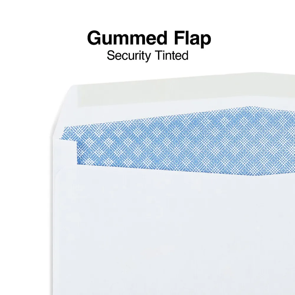 Staples Security Tinted #8 5/8 Business Envelopes, 3 5/8" x 8 5/8", White, 500/Box (918179/19410)