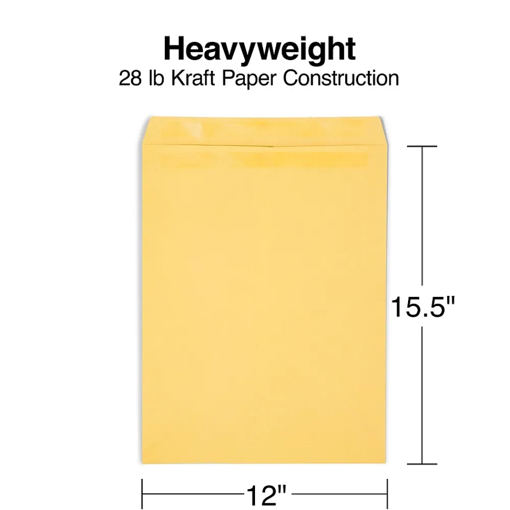 Discount Staples Self Seal Kraft Catalog Envelopes, 12" x 15.5", Brown, 100/Box (534826/17102)