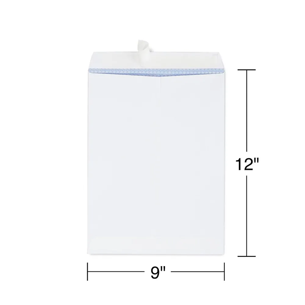 Clearance Staples Self Seal Security Tinted Catalog Envelopes, 9" x 12", White, 100/Box (21574)