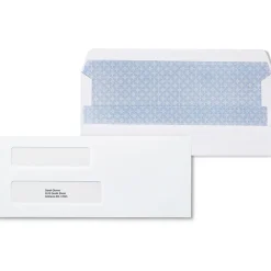 Clearance Staples Self Seal Self Seal Security Tinted #10 Double Window Envelopes, 4 1/8" x 9 1/2", White, 500/Box (ST28730-CC)