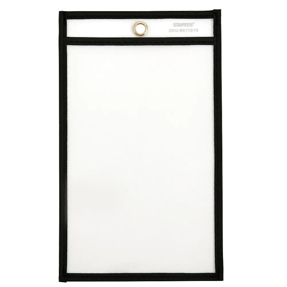Sheet Protectors|Staples Shop Ticket Holder, 5" x 8", Sewn, 25/Pack (17699)