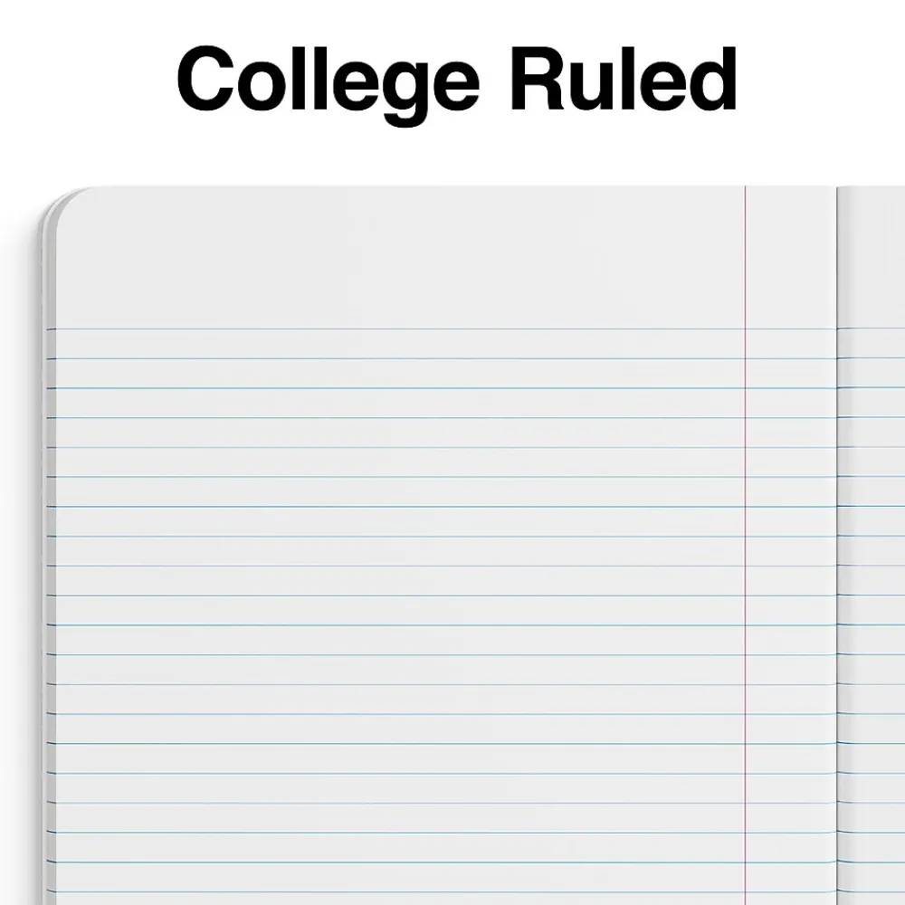 Notebooks|Staples 1-Subject Composition Notebooks, 7.5" x 9.75", College Ruled, 100 Sheets, , 4/Pack (ST58371C) Black
