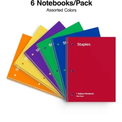 Subject Notebooks|Staples 1-Subject Notebooks, 8