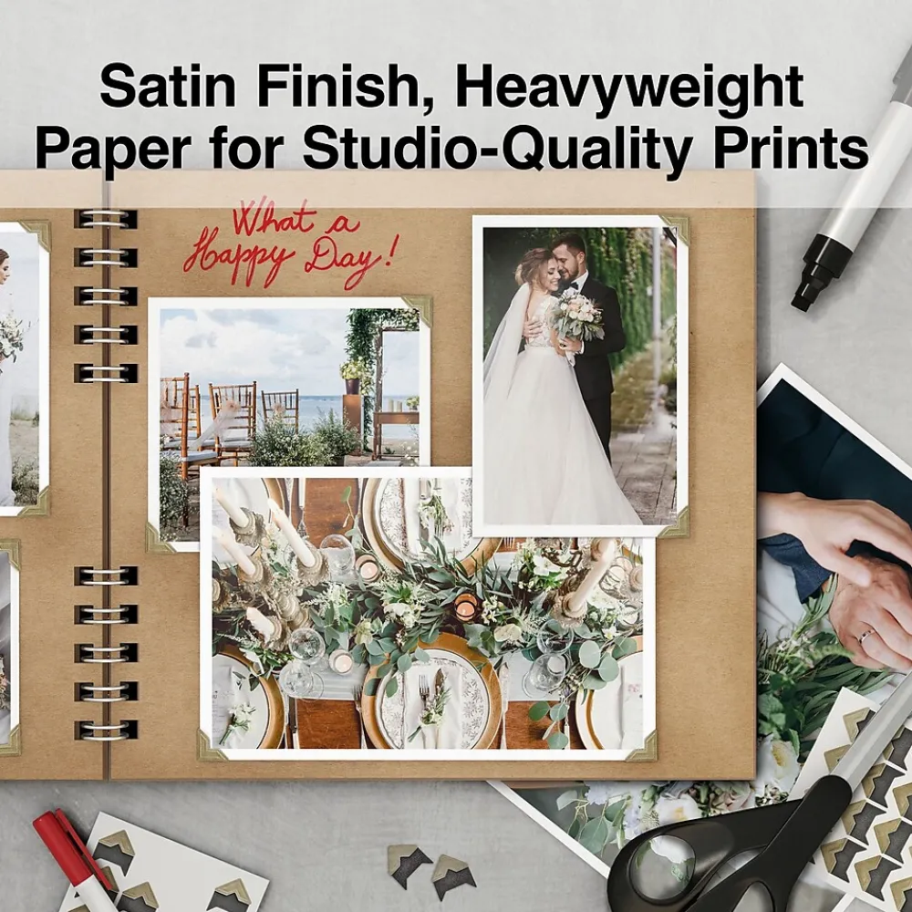 Photo Paper*Staples Supreme Satin Photo Paper, 8.5"W x 11"L, 50/Pack (19893-CC)