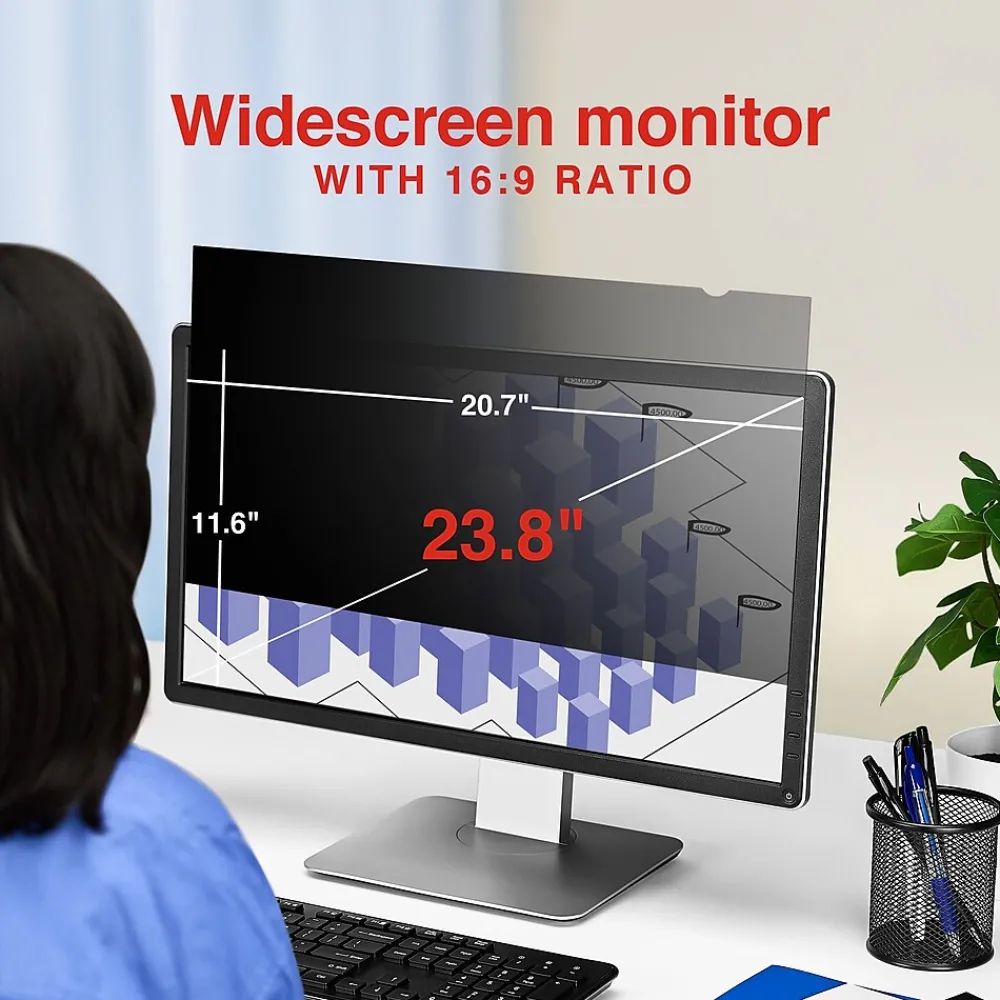 Anti-Glare Privacy Filter for 23.8" Widescreen Monitor (16:9) (ST62135-CC)<Staples TECH Clearance