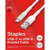 USB-C to USB-A Charging Cable, 3.3 ft., White (ST62337)<Staples TECH