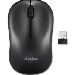 Hot Staples TECH Wireless Ambidextrous Optical USB Mouse, Black (ST62601)