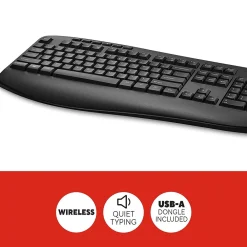 Hot Staples TECH Wireless Comfort Keyboard, Black (ST62602)