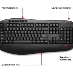 Hot Staples TECH Wireless Comfort Keyboard, Black (ST62602)