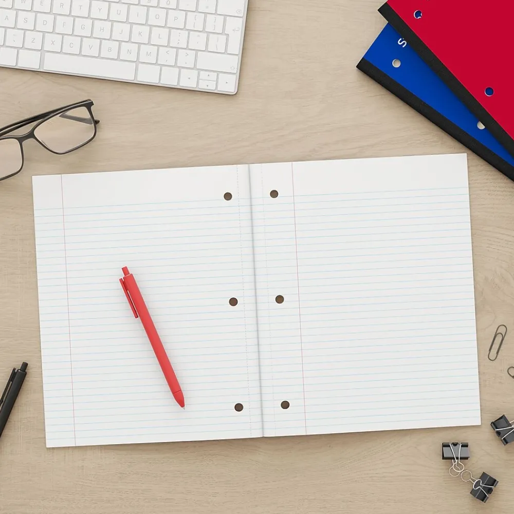 Subject Notebooks|Staples Wireless 1-Subject Notebook, 8.5" x 11", College Ruled, 80 Sheets, (TR58378) Blue
