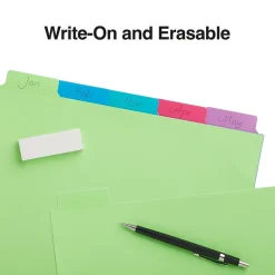 Dividers|Staples Write-On Dividers, 5-Tab, Assorted Colors (13512/23180)