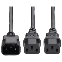 StarTech 6' C14 to C13/C13 Power Cable, Male to Female/Female, Black (8723-8600-POWER-CORD)