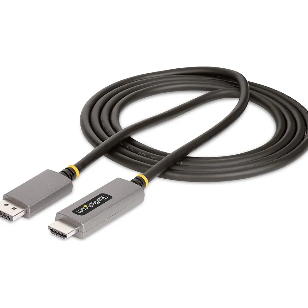 StarTech 6.6' 8K DisplayPort to HDMI Adapter Cable, Male to Male, Space Gray (133DISPLAYPORTHDMI21)