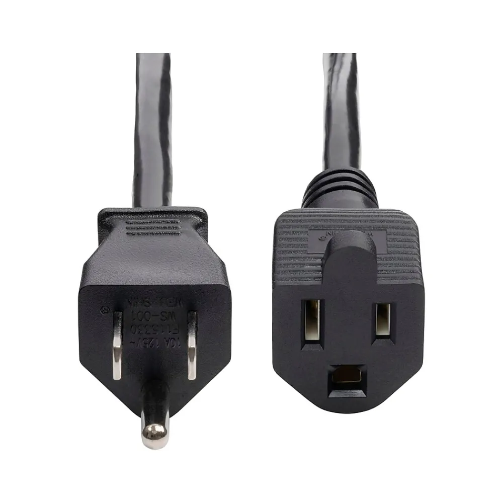 StarTech 10' NEMA 5-15P to NEMA 5-15R Power Cable, Male to Female, Black (231A-8A00-POWER-CORD)