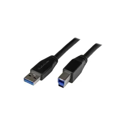 StarTech 16.4' USB 3.0 A to USB 3.0 B Male to Male Cable, Black (USB3SAB5M)