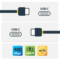 StarTech 6.6' USB-C to USB-C Cable, Male to Male, White (USB2C5C2MW)