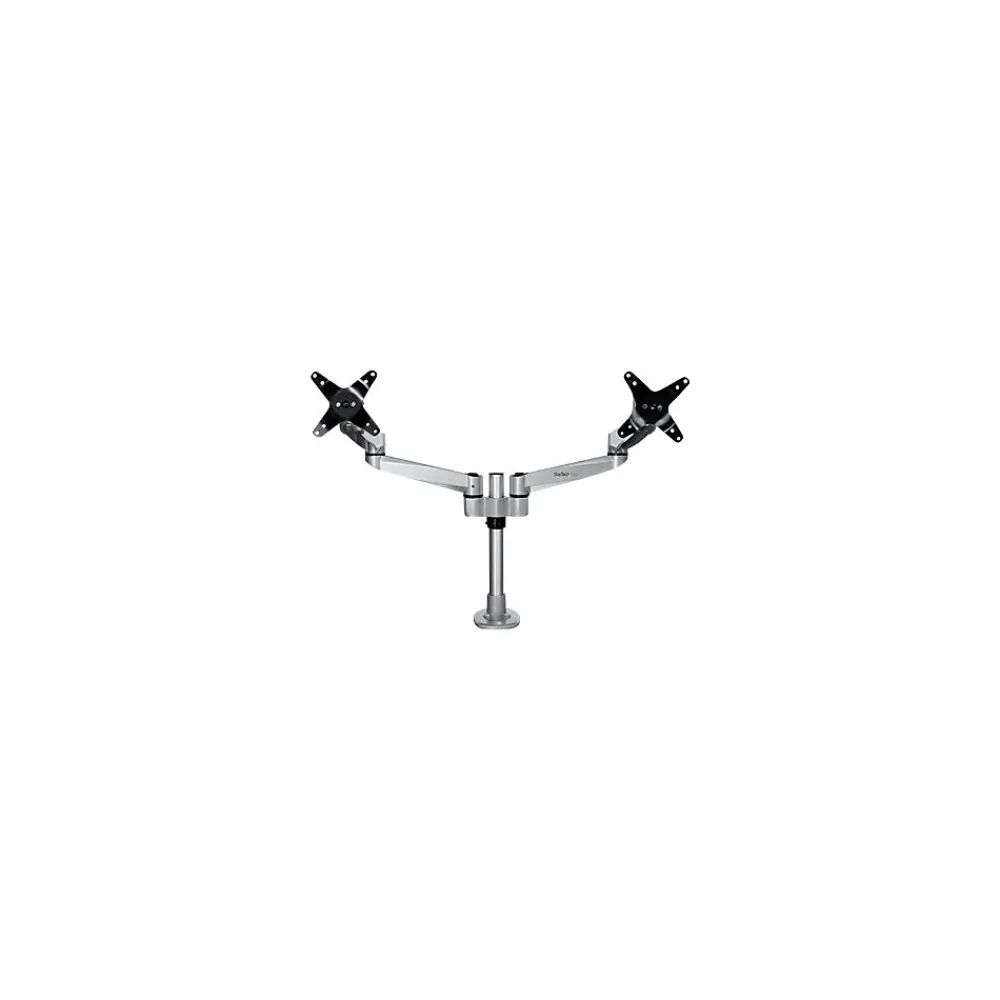 Discount StarTech Desk Mount Dual Monitor Arm - Premium - For up to 27" Monitors, Up, Silver (ARMDUALPS)