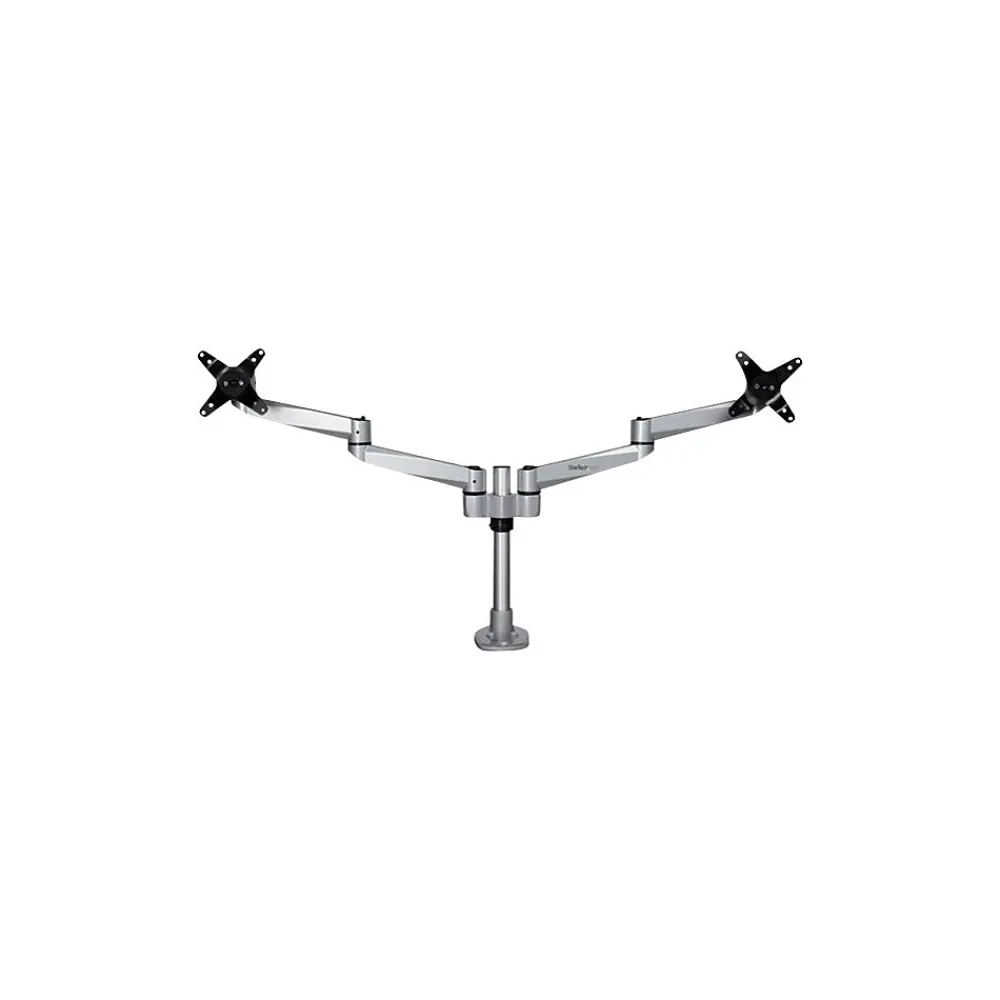 Discount StarTech Desk Mount Dual Monitor Arm - Premium - For up to 27" Monitors, Up, Silver (ARMDUALPS)