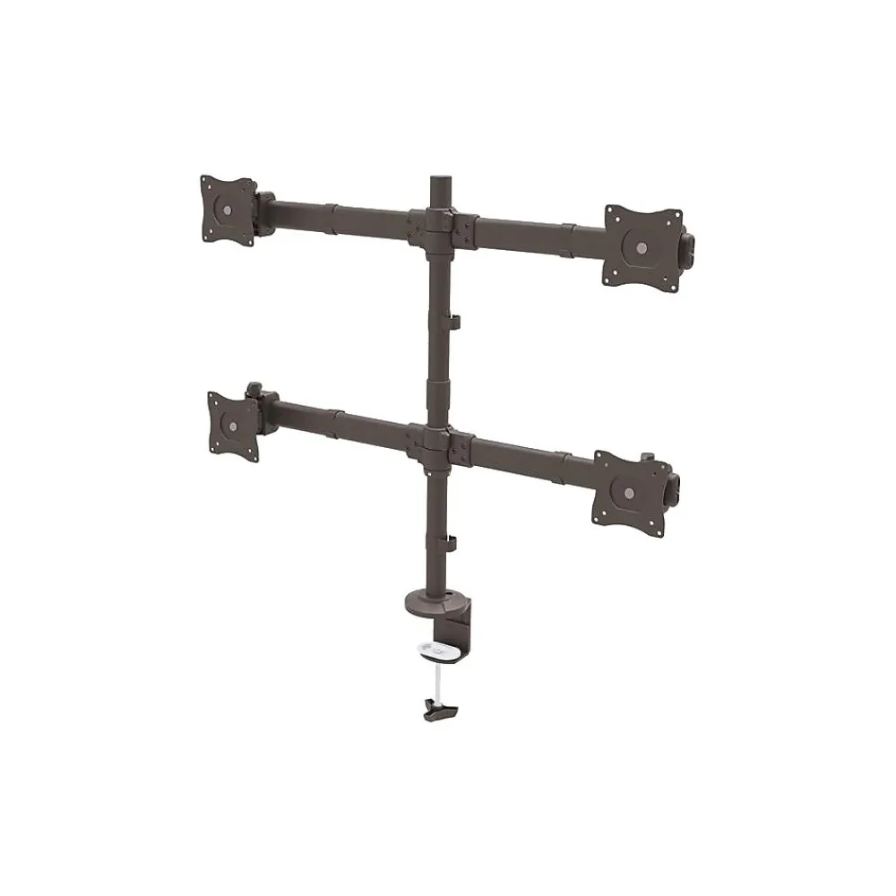 StarTech Desk Mount Quad Monitor Arm, Articulating Adjustable, Up to 27", Gray/Black (ARMQUAD)