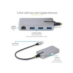 StarTech 4-Port USB 3.0 Hub, Gray (5G3AGBB-USB-A-HUB)