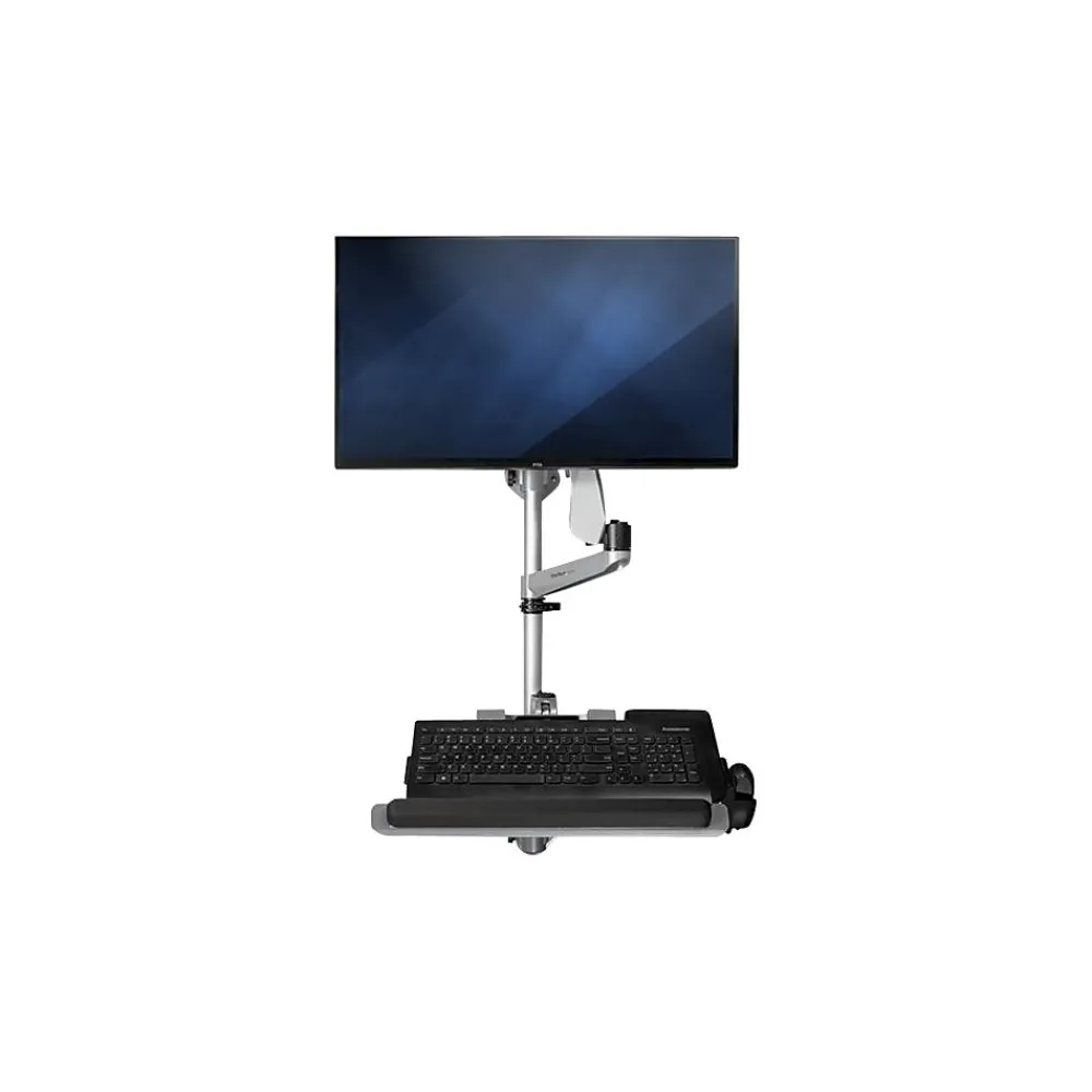 Clearance StarTech Wall Mounted Computer Workstation - Articulating Monitor Arm Adjustable, Up to 30", Silver (WALLSTSI1)