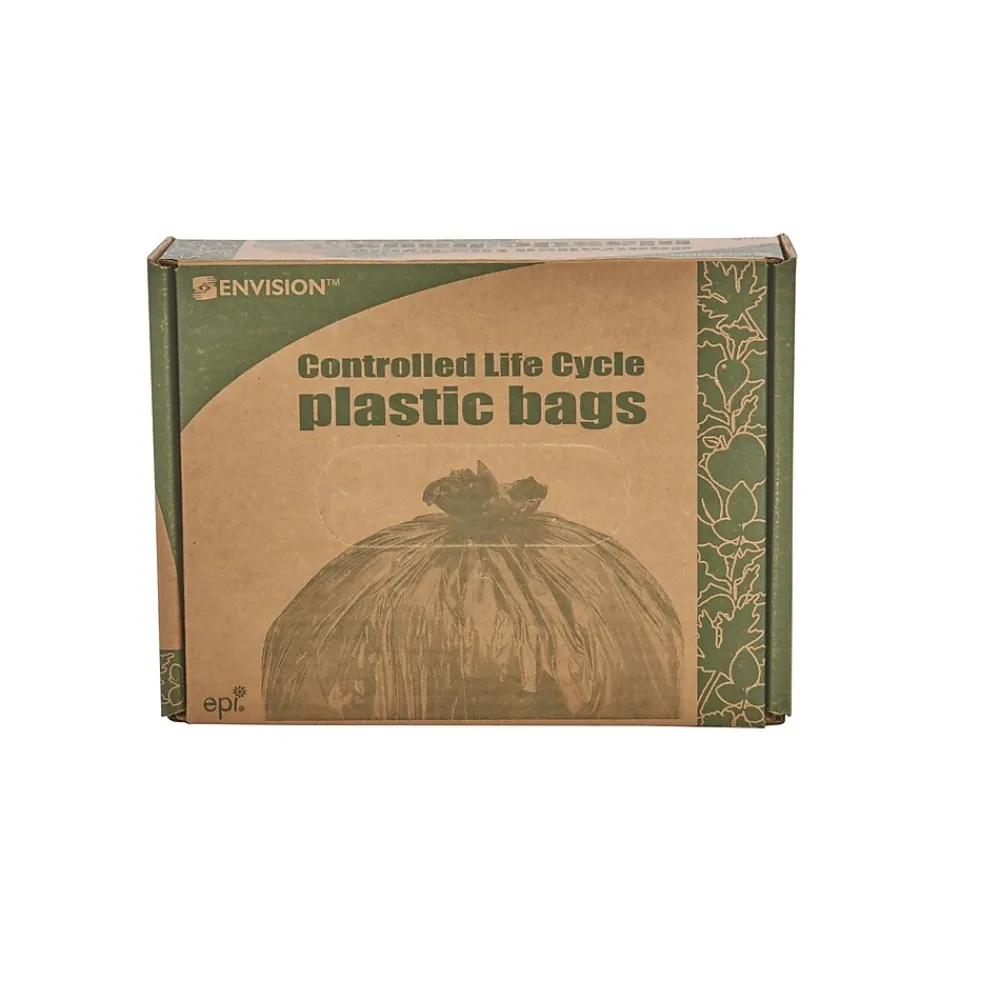 Controlled Life Cycle 39 Gallon Industrial Trash Bag, 33" x 44", Low Density, 1.1 mil, Brown, 40 Bags/Box (STOG3344B11)<Stout Online