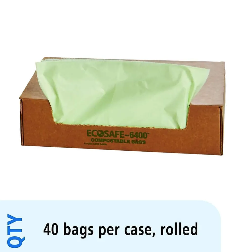 EcoSafe-6400 -48 Gallon Industrial Trash Bag, 42" x 48", Low Density, .85 mil, Green, 40 Bags/Box (STOE4248E85)<Stout Online