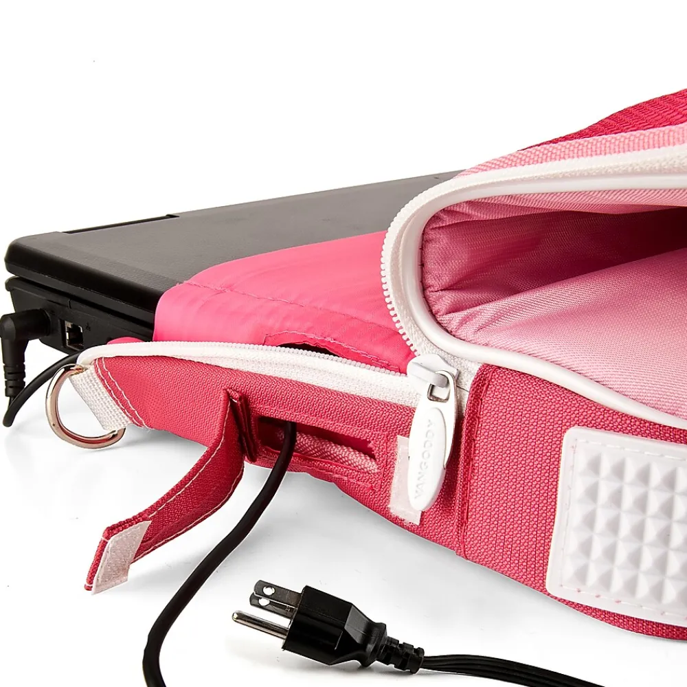 SumacLife 14 Inch Business Messenger Briefcase Laptop Case, Pink (PT_NBKLEA734_W1)<Vangoddy Discount