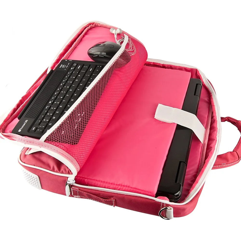 SumacLife 14 Inch Business Messenger Briefcase Laptop Case, Pink (PT_NBKLEA734_W1)<Vangoddy Discount