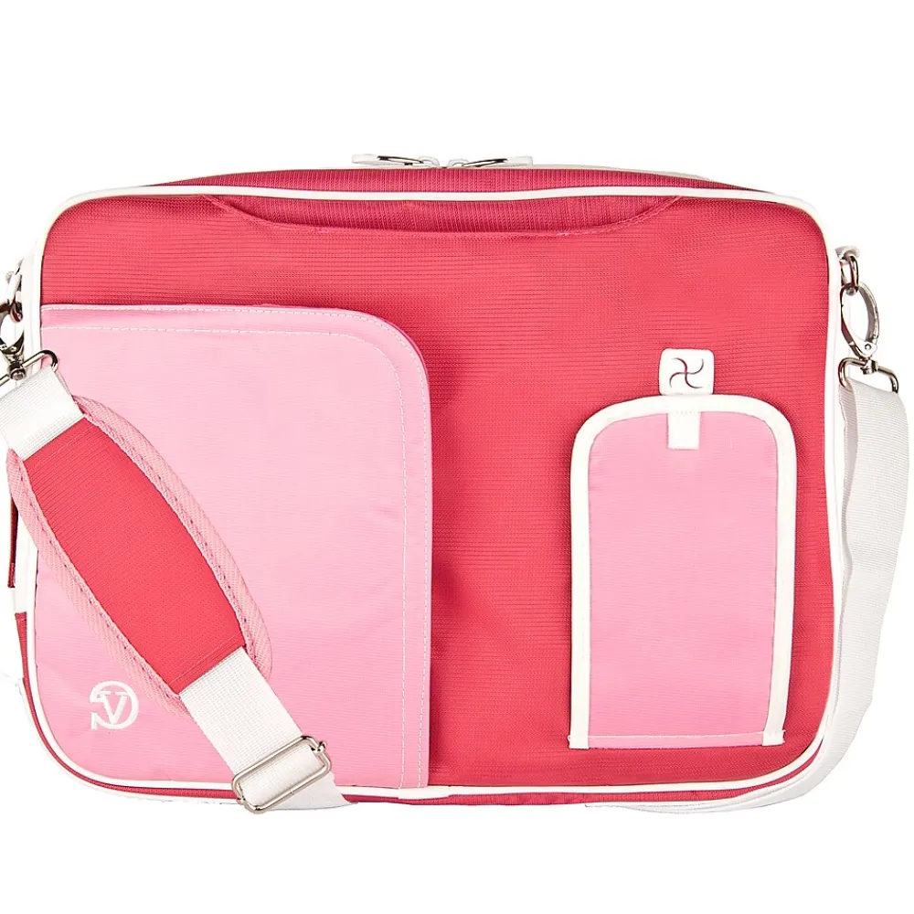SumacLife 14 Inch Business Messenger Briefcase Laptop Case, Pink (PT_NBKLEA734_W1)<Vangoddy Discount