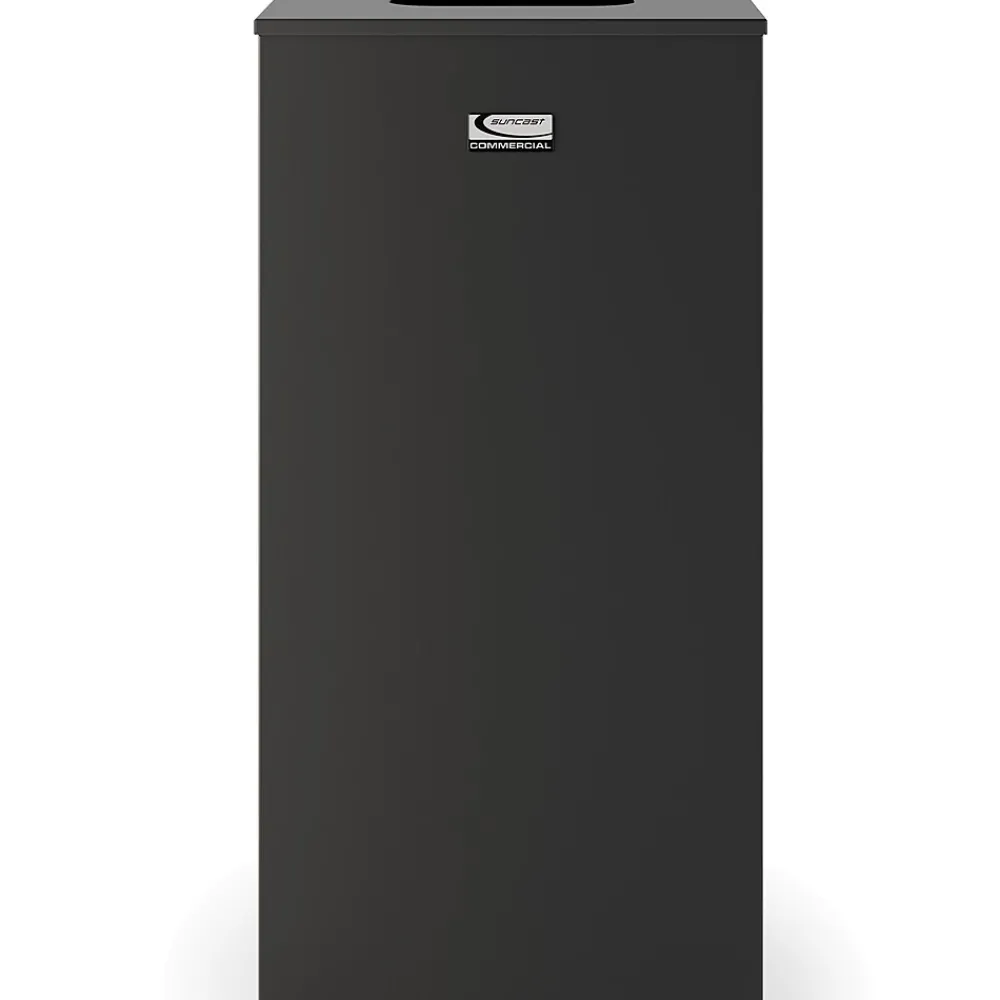 Metal Square Trash Can with Open Lid, 24 Gallon (MTCSQ240)<Suncast Commercial Outlet
