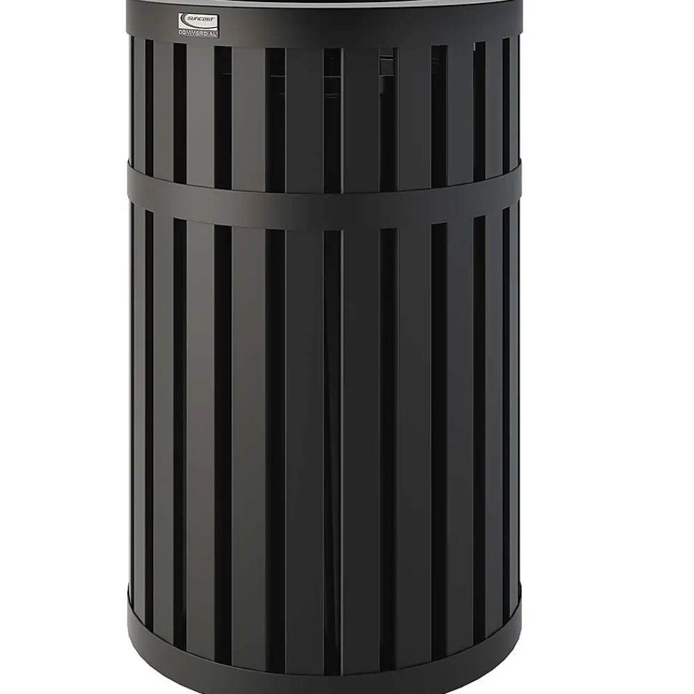 Steel Trash Can, 45 Gallon, Black (MTCRND4500)<Suncast Commercial Online