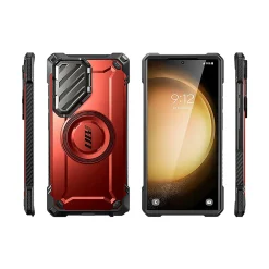 SUPCASE Unicorn Beetle MAG XT MagSafe Bumper Case for Samsung Galaxy S24 Ultra, Shock Absorbing, Metallic Red (GXYS24U5GMXTRD)
