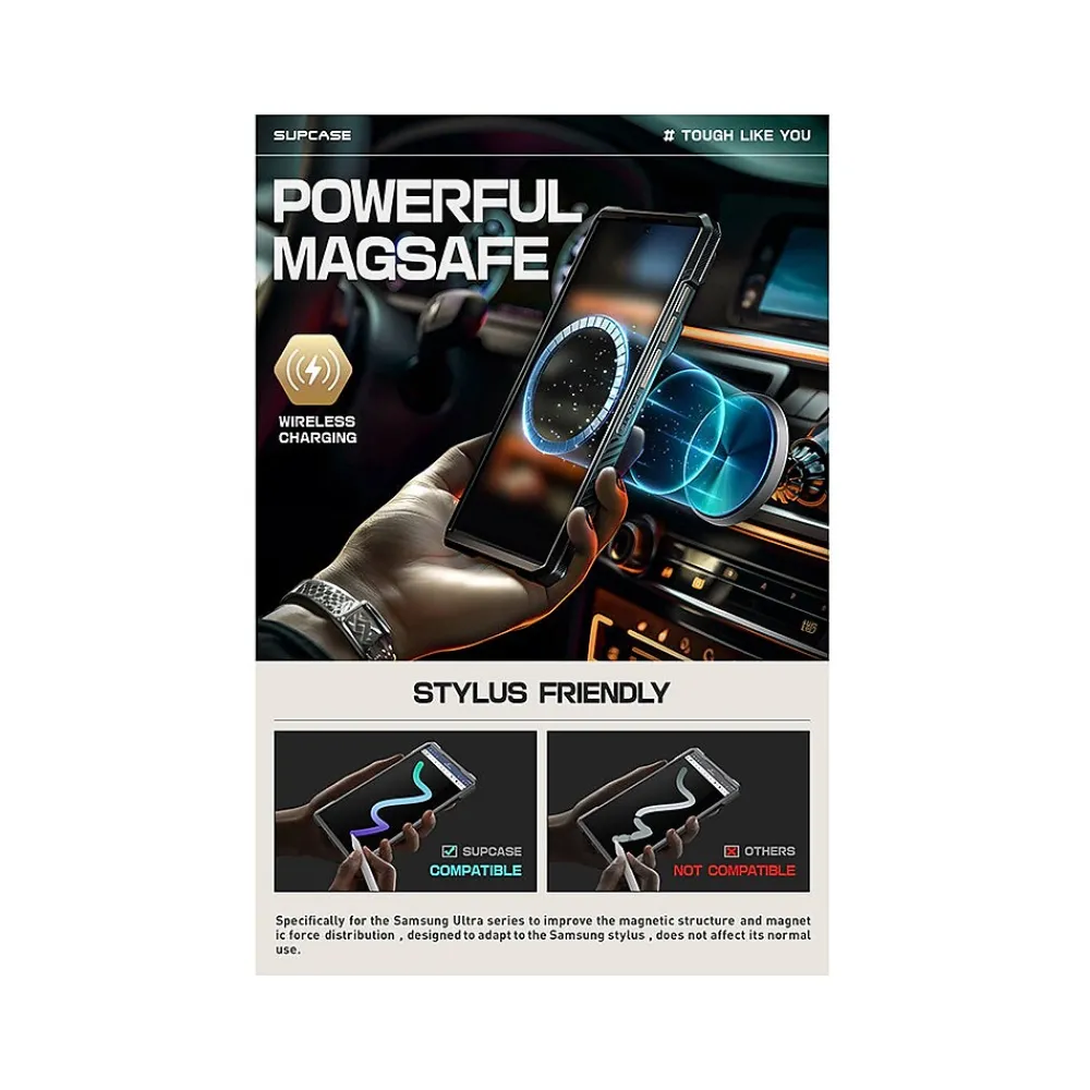 SUPCASE Unicorn Beetle MAG XT MagSafe Samsung Galaxy S24 Ultra, Shock Absorbing, Titan Gray (GXYS24U5GMXTTG)