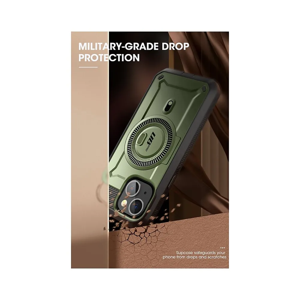 SUPCASE Unicorn Beetle PRO MAG Rugged Case for iPhone 15, Dark Green (SUP-iPhone2023-6.1-MagPro-SP-Guldan)