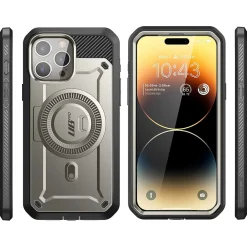 SUPCASE Unicorn Beetle PRO MAG Rugged Case for iPhone 15 Pro Max, Shock-Absorbing, Titan Gray